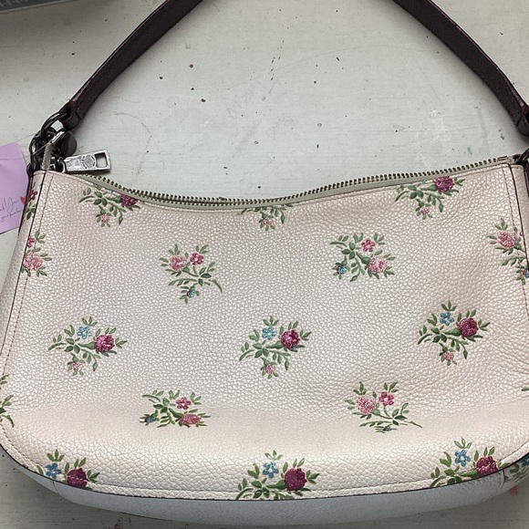 Coach Floral Patterned Cream Shoulder Bag - Picture 2 of 5